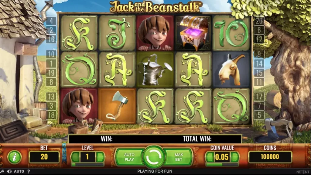 Gameplay of Jack and the Beanstalk slot