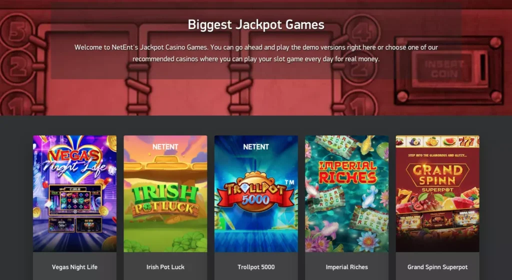 NetEnt Jackpot Games