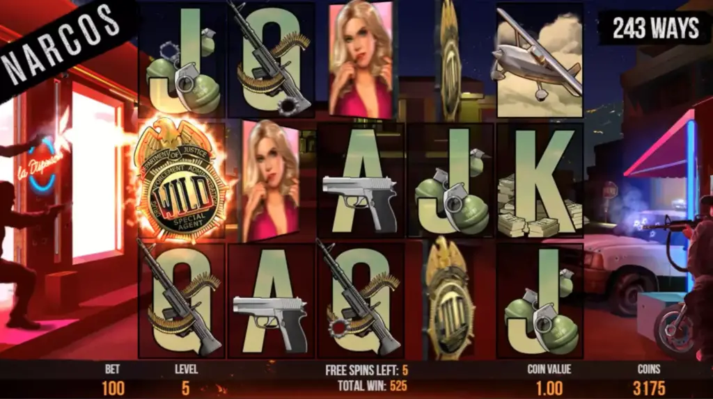 Bonus free spins in Narcos slot