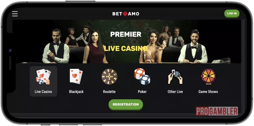 Mobile version of BetAmo Casino