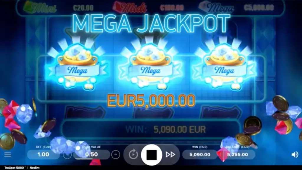 Mega Jackpot in Trollpot 5000 slot