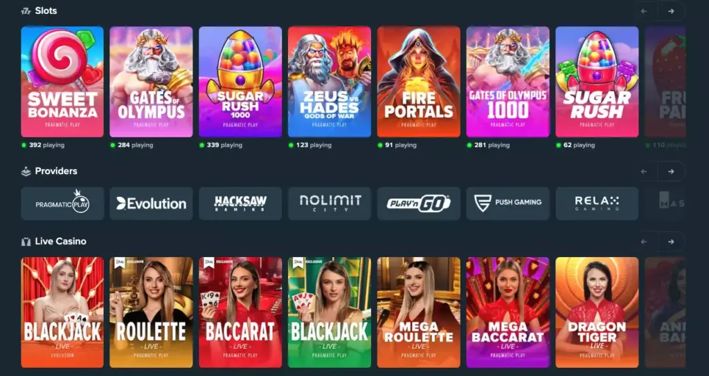 Typical Instant Play Casino Games