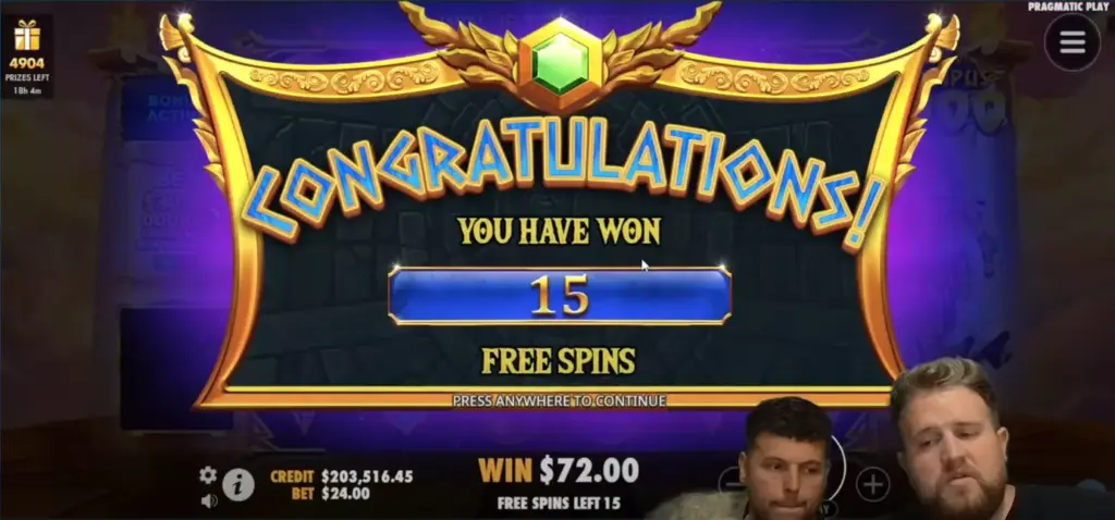 Free Spins in Gates of Olympus 1000 Slot