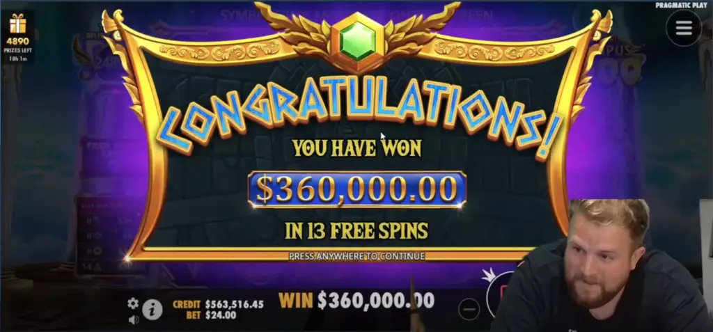 Max Win at Gates of Olympus 1000 Slot