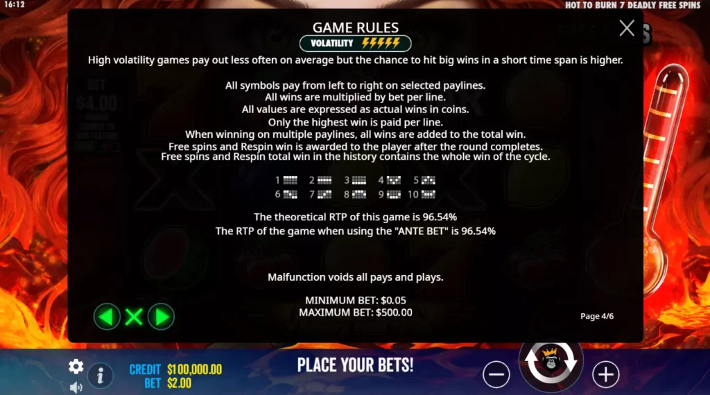 Hot to Burn 7 Deadly Free Spins Rules