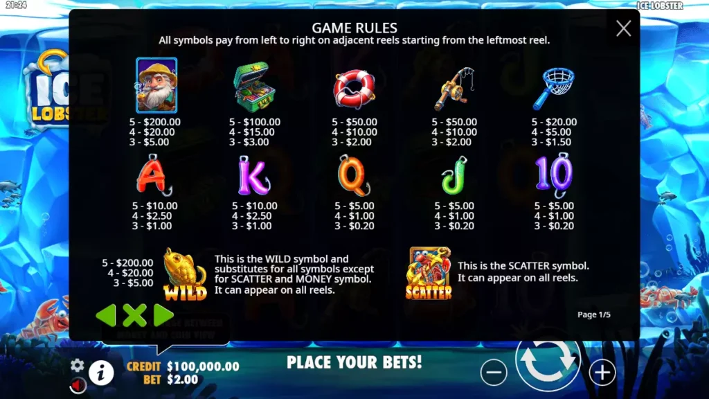 Ice Lobster Payouts