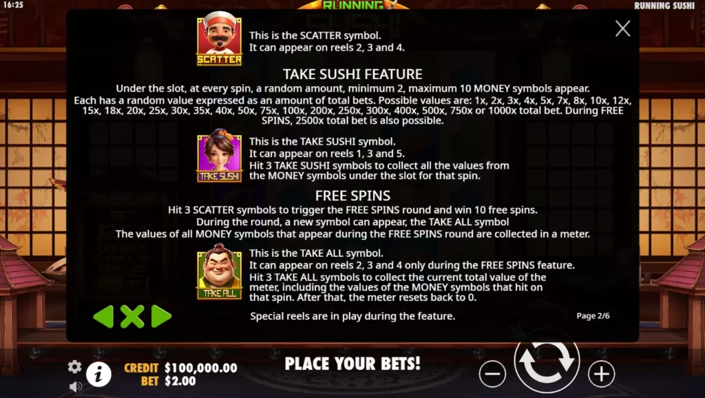 Running Sushi Free Spins