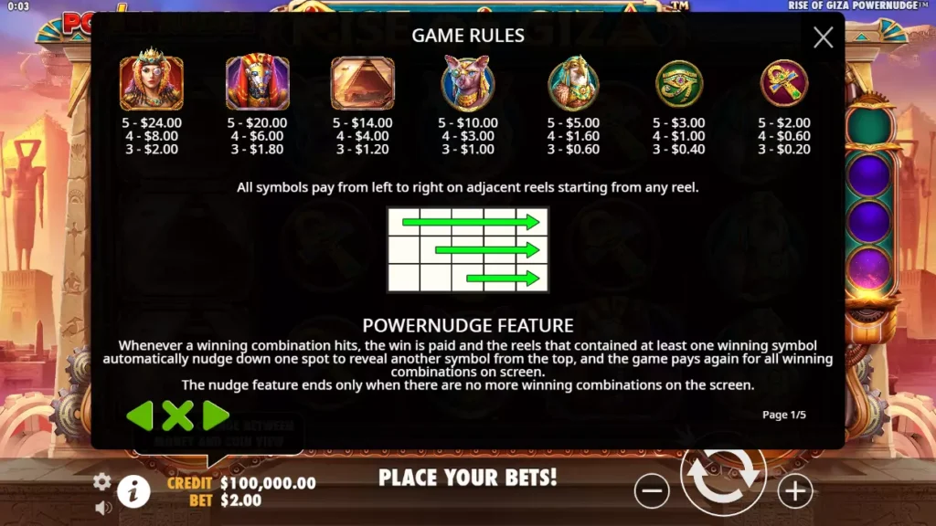 Rise of Giza PowerNudge Payouts